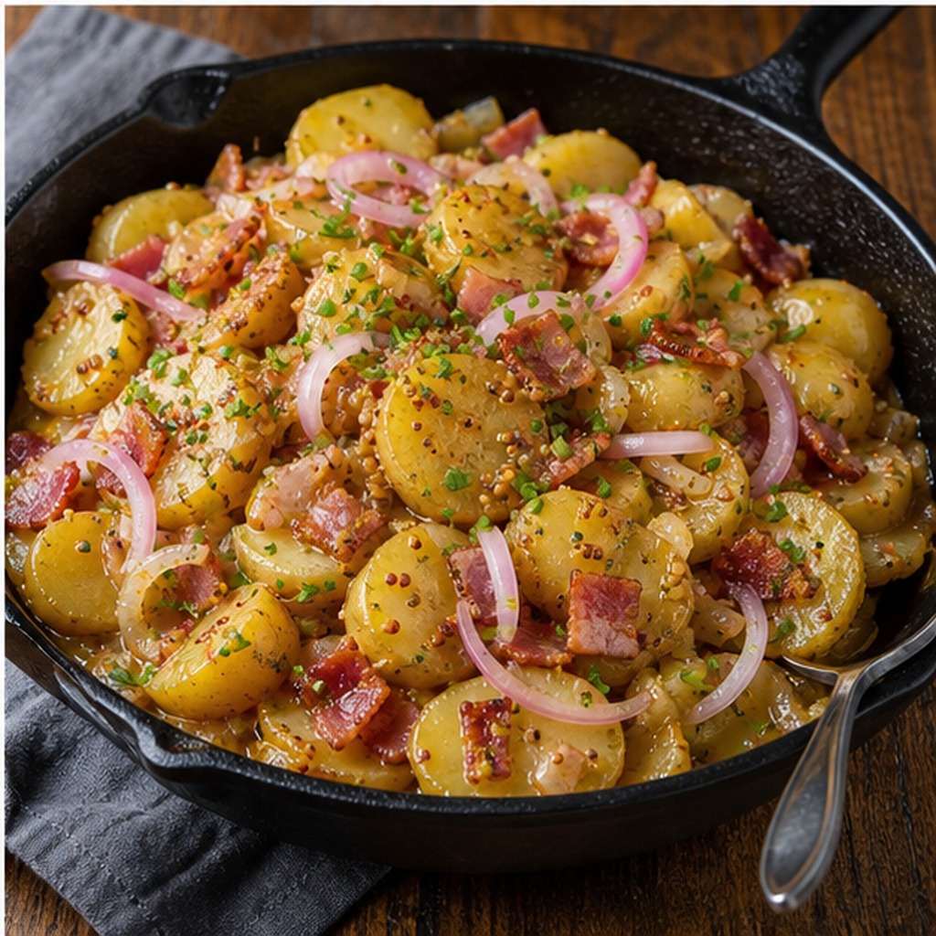 Heißer deutscher Kartoffelsalat