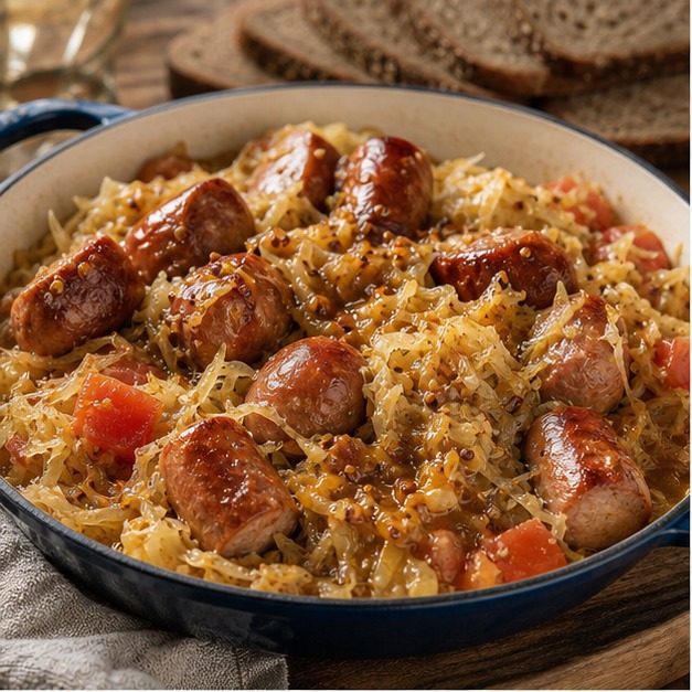 Frankfurters and Sauerkraut