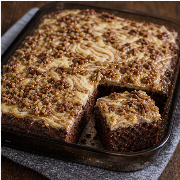German Chocolate Upside Down Cake