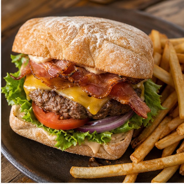 Ciabatta Bacon Cheeseburger