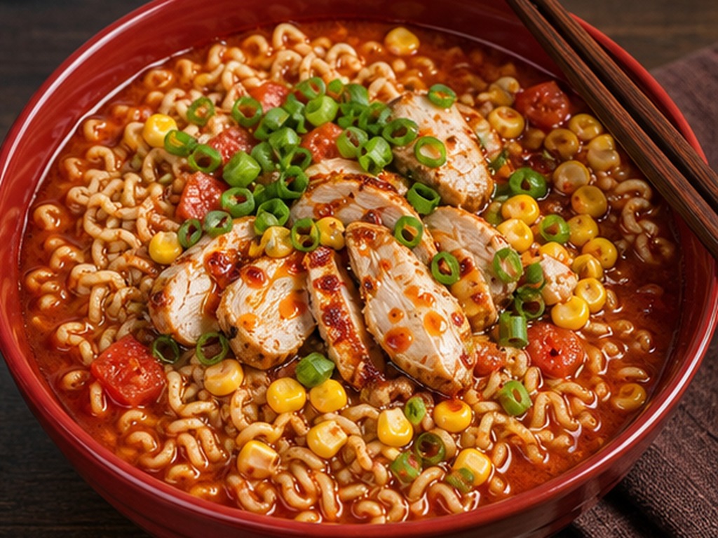 Taza De Fideos Con Chile Tomate