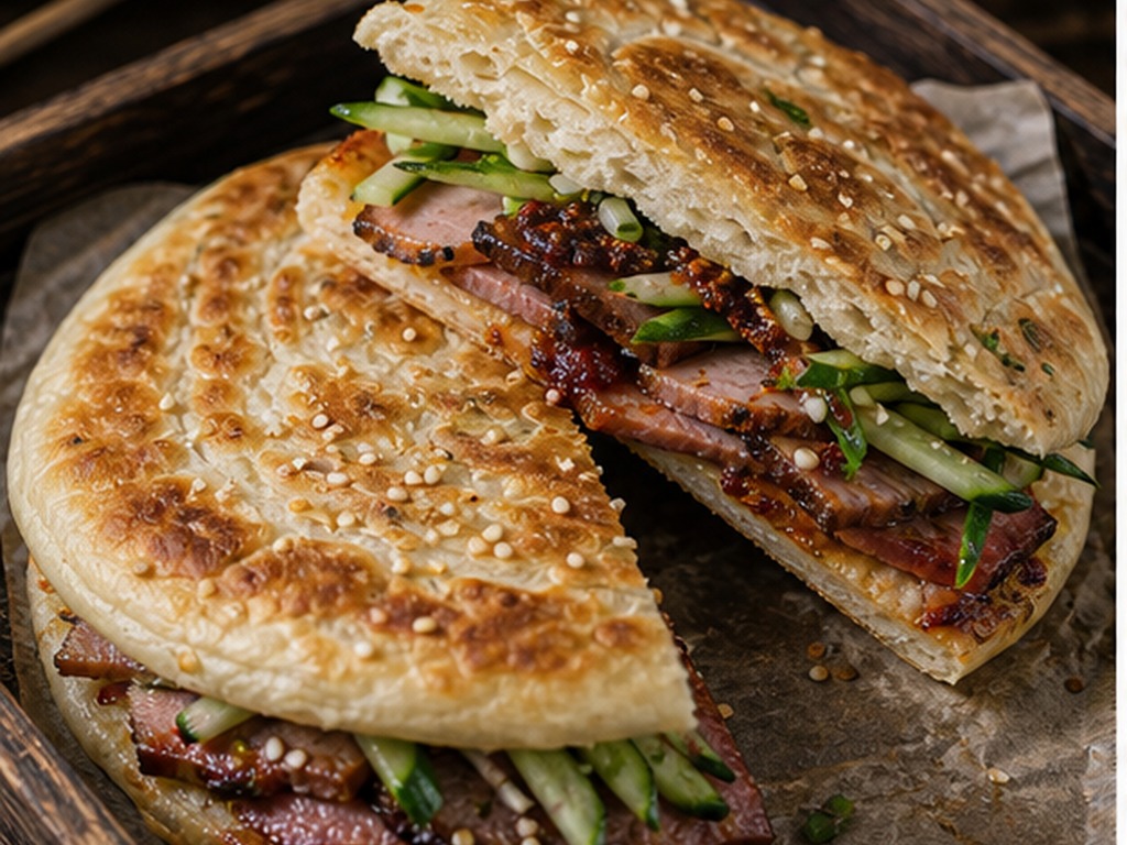 Li Liangui Fladenbrot mit geräuchertem Fleisch